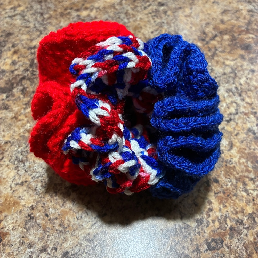 3 Pack Hand-Crochet Scrunchies - Picture 1 of 2
